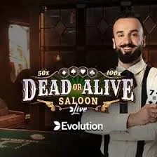 Dead or Alive: Saloon online game logo by Evolution on spinanga-casino.org.gr