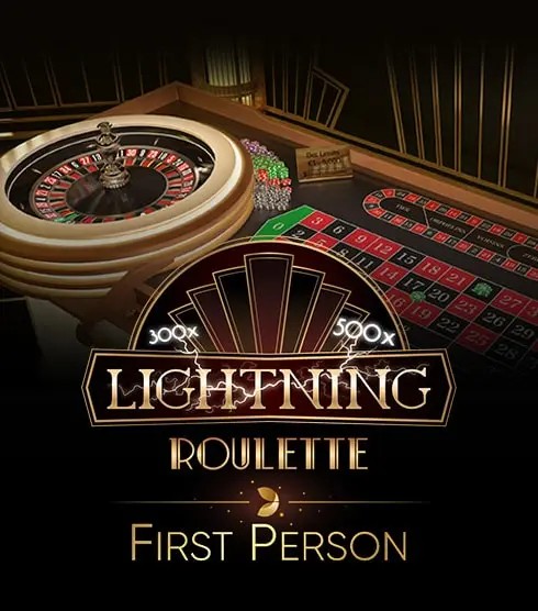 First Person Lightning Roulette slot logo by Evolution at Spinanga Casino