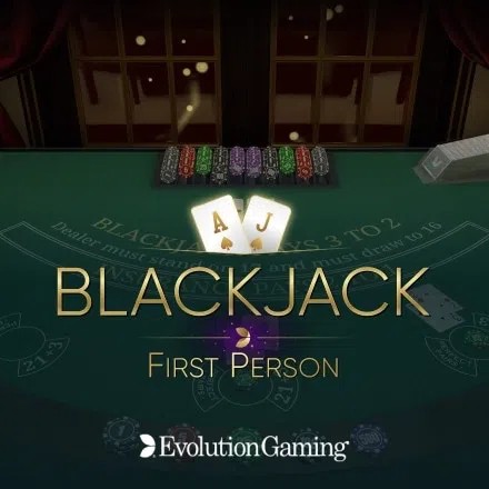 Official Table Games logo: First Person Blackjack by Evolution at Spinanga Casino