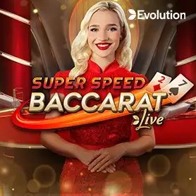 Super Speed Baccarat casino game by Evolution – featured logo at Spinanga Casino
